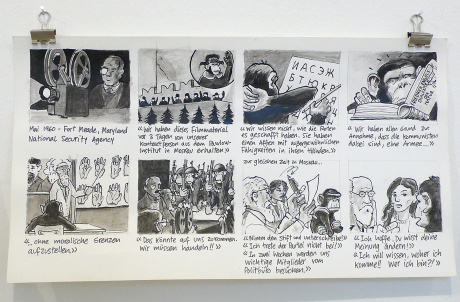 Das verlorene Band.|Die unglaubliche Geschichte von Ham, 2008|Tusche auf Papier|12 Bilder, je 36 x 20 cm