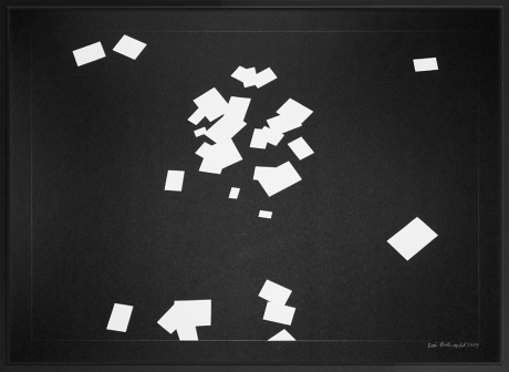 Parkett/Floor Nr. 13, 2008|Papier, schwarzer Passepartoutkarton|50 x 70 cm