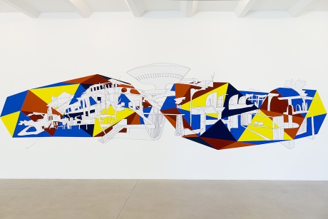 Block Plan Series: Cologne/Munich/Brazil/Switzerland, 2, 2012|Farbe und Tusche auf Wand|variable Maße