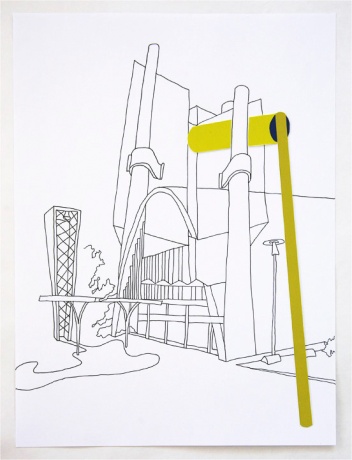 Drawing 10, 2012|Tusche und Collage auf Papier|33,02 x 26,67 cm