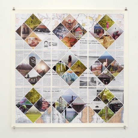 Vermont Quilt 1, 2014|Collage, C-Print, s/w Kopie, Farblaserdruck |102 x 102 cm
