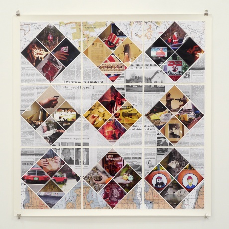 Vermont Quilt 2, 2014|Collage, C-Print, s/w Kopie, Farblaserdruck |102 x 102 cm