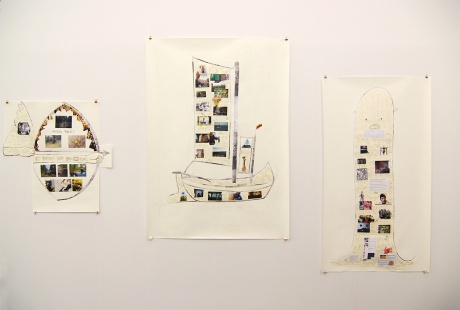 Philipp Hamann|Magical Forest, 2015|Collage auf Papier, 69,5 x 86,5 cm|The Idea of a Ship, 2015|Collage auf Papier, 147,5 x 105 cm|A Ghost & some Stories, 2015|Collage auf Papier, 147,5 x 90 cm