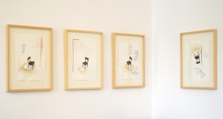 Calle del Desengaño 1|Ulrich Strothjohann|o.T. (Paranthese, Diagramm, Alphabet, Pfeile), 2012|Bleistift auf Papier, je 29,7 x 21 cm