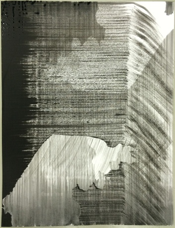 Eva-Maria Kollischan|Gobbi / Der Bucklige 1, 2016|Holzbeize auf Papier, 65 x 50 cm