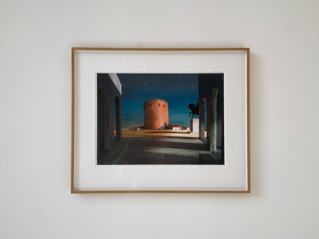 El Hogar|Hubert Becker|DER ROTE TURM (NACH DE CHIRICO), 2018|Inkjetprint|29,5 × 41 cm|Auflage 10 + 5 AP