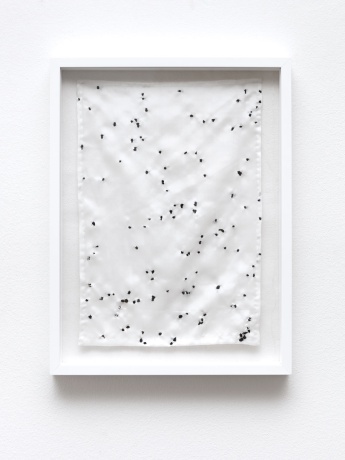 S#4, 2023|Stickgarn auf Seide |42 × 32 cm