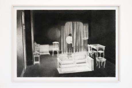 Saioa Fischer Abaigar|Durchsicht, 2025|Kohle auf Papier|63 × 93 cm 