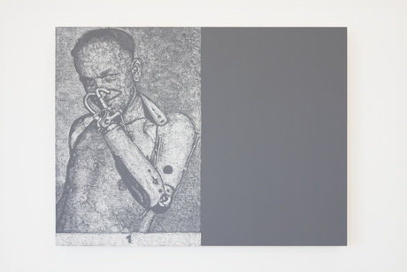 1 Arbeitsarm|2026	 |Kreide, Dispersionsfarbe auf Multiplex|96 × 128 cm