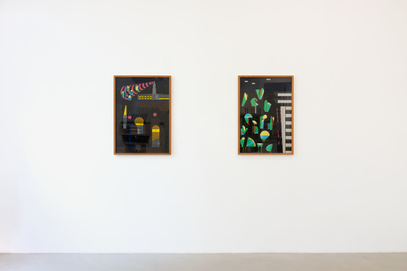 Simon Mehling|o.T., 2026|Bunststift auf Papier|84,1 × 59,4 cm|o.T., 2026|Bunststift auf Papier|84,1 × 59,4 cm|
