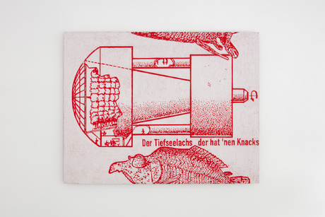 Jürgen Stollhans|Der Tiefseelachs, der hat ’nen Knacks, 2011|Kreide, Sperrholz|155 × 200 cm