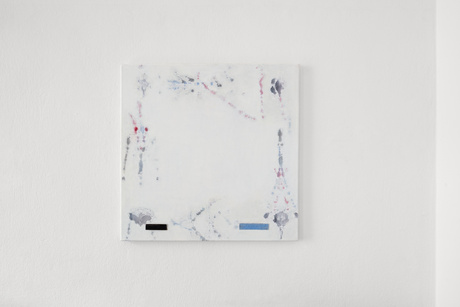 Marjorie Jongbloed|Schwellenübermittlung, 2026|Gouche und Öl auf Jute und Leinen|60 × 60 cm